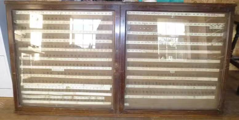 Large Antique Key Cabinet – Wall-Mounted Storage with Character